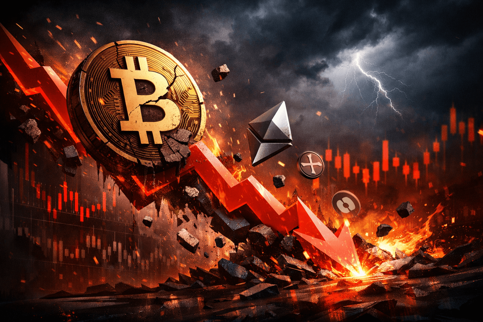Bitcoin Falls Below 66,000 USDT, Down 4.97% Over 24 Hours