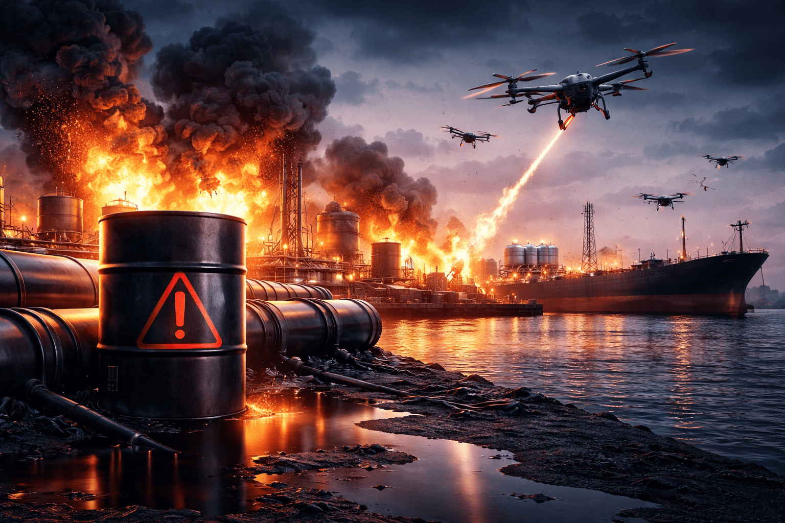 Russian Oil Producers Warn Buyers of Possible Force Majeure After Baltic Port Drone Attacks