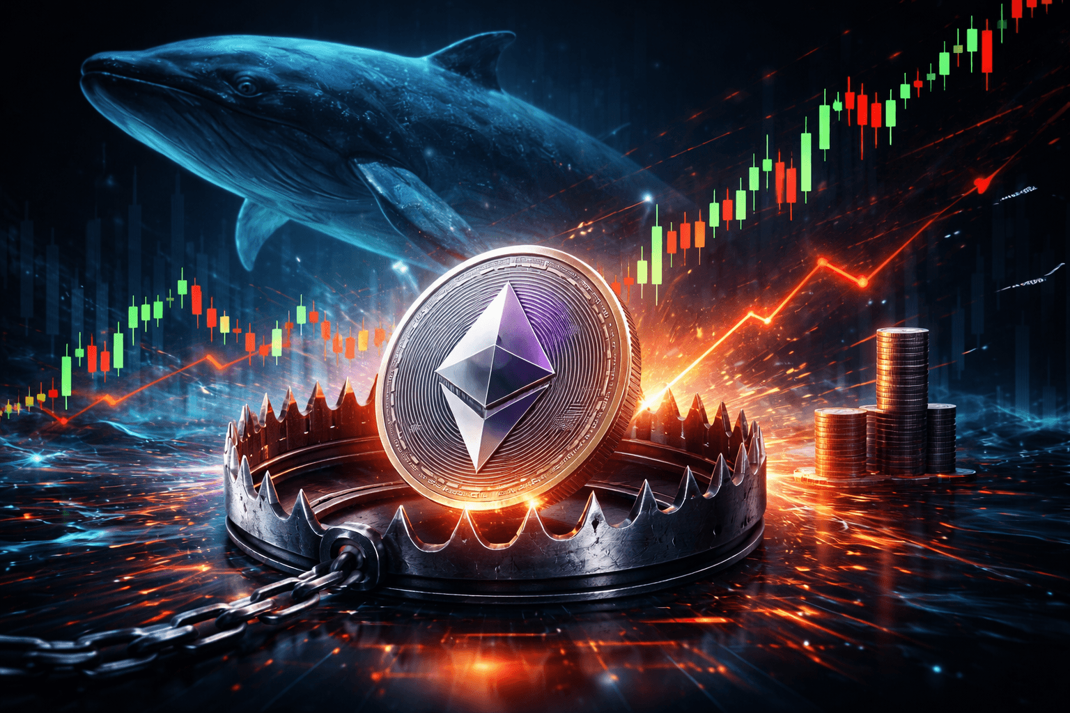 クジラのウォレット、15倍レバレッジのイーサリアム空売りを$8.25 Millionで開始