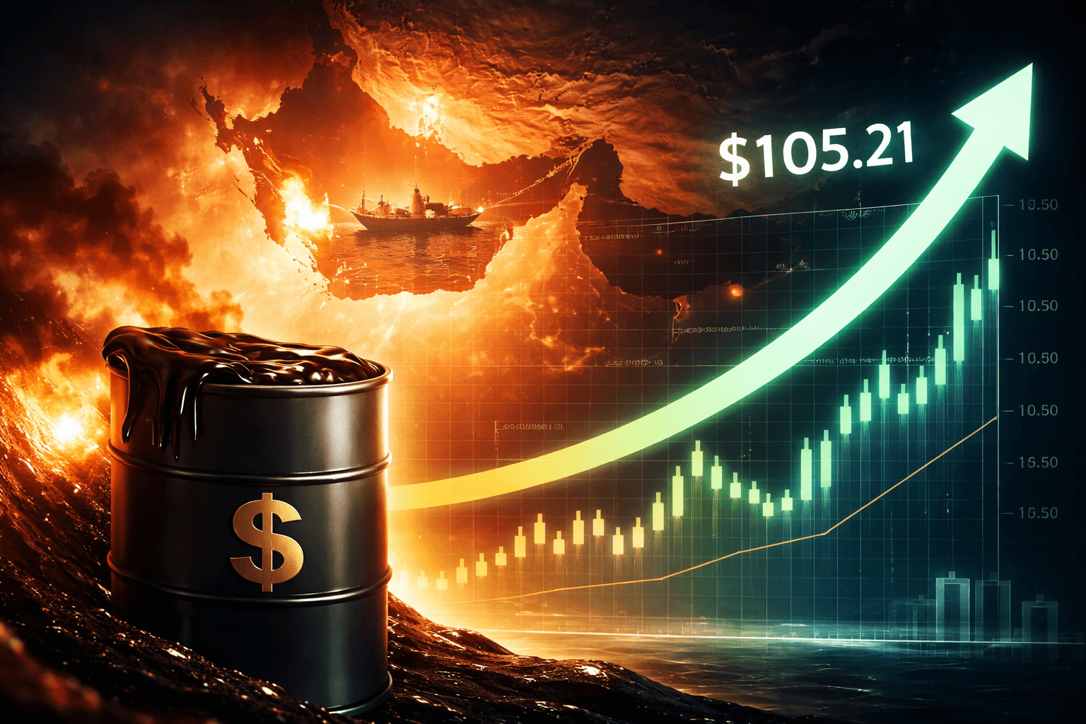 WTI Crude Briefly Hits $105.21 After Trump Threatens Iran Over Strait of Hormuz