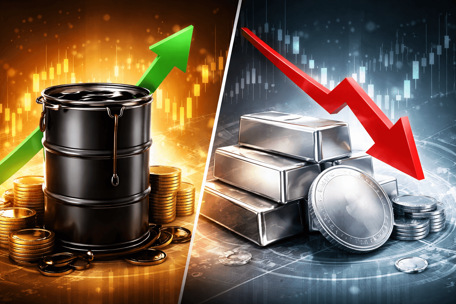 ブレント原油が1バレル当たり$104を突破、スポット銀は1%下落