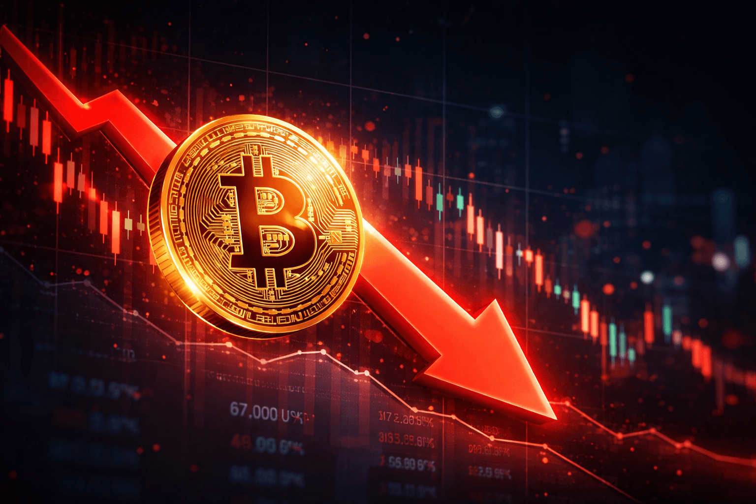 ビットコインが67,000USDT割れ、OKXデータで確認