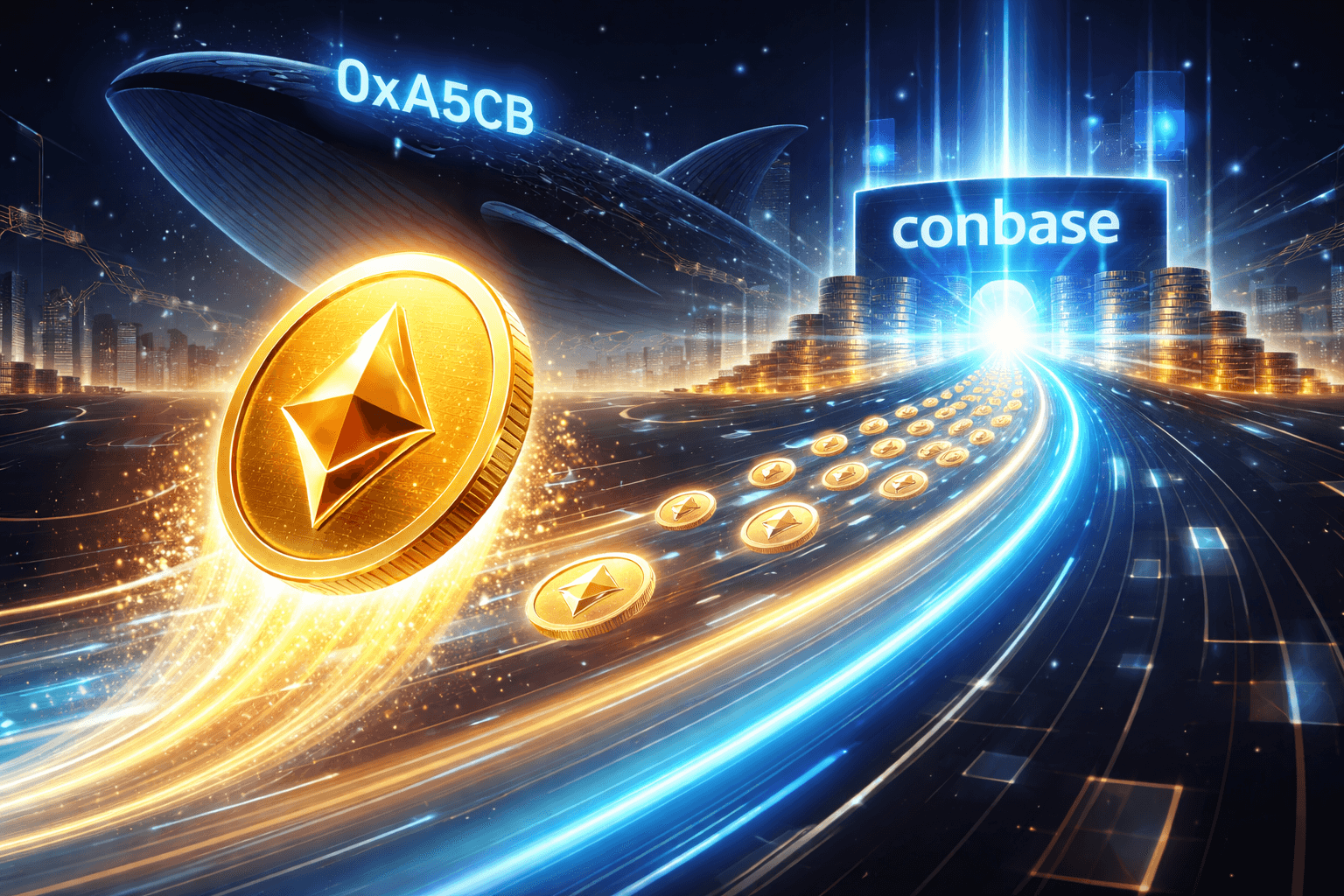 クジラ0xA5CB、1億2880万ドル相当の60,001 ETHをCoinbaseに移動