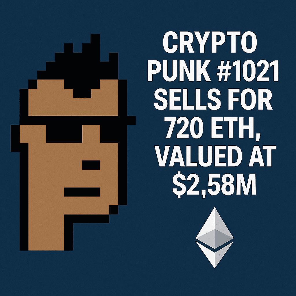 Crypto Punk #1021 Sells for 720 ETH, Valued at $2.58M