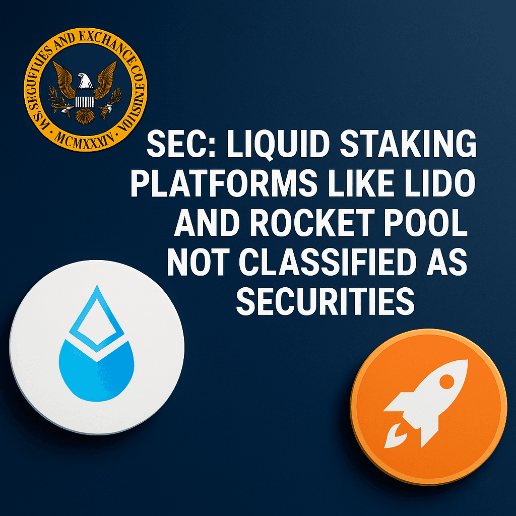 SEC: Liquid Staking Platforms Like Lido and Rocket Pool Not Classified as Securities