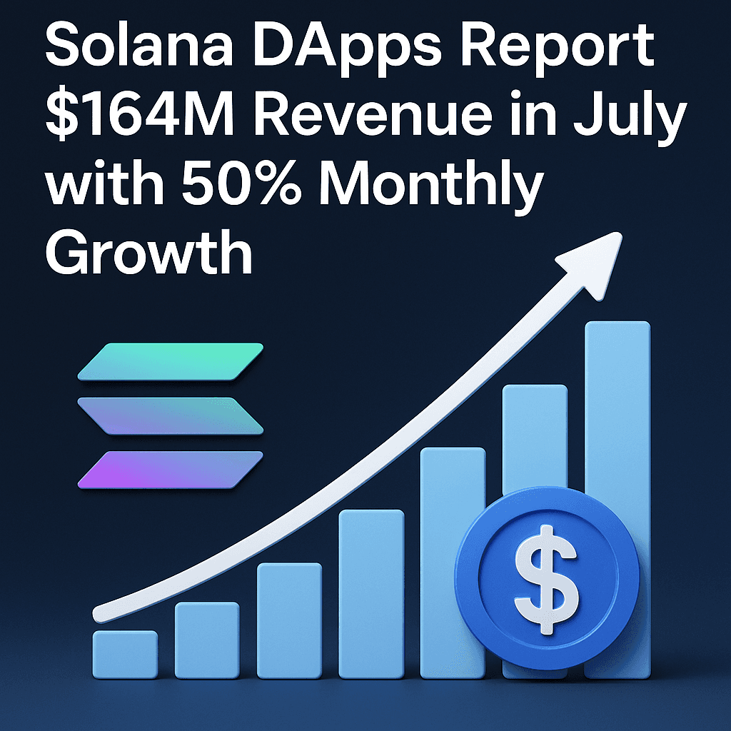 Solana DApps Report $164M Revenue in July with 50% Monthly Growth