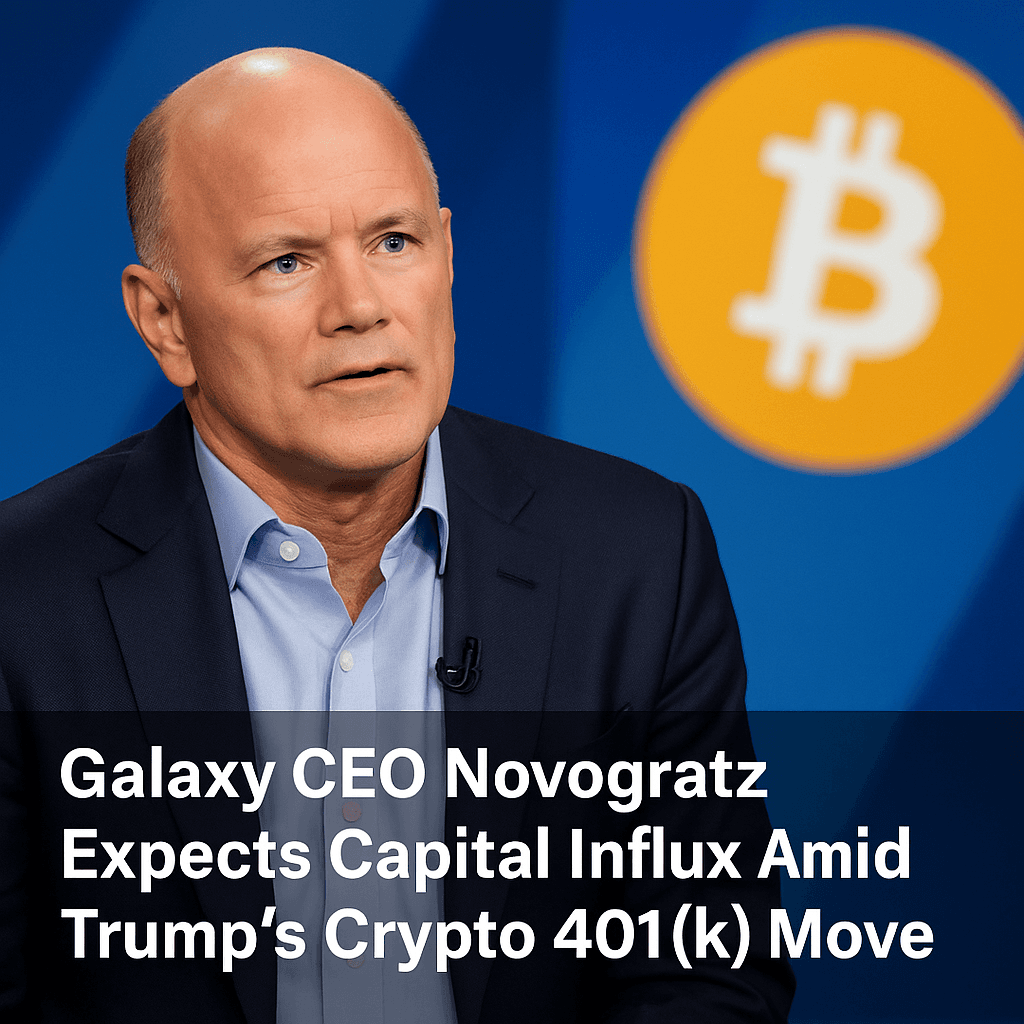 Galaxy CEO Novogratz Expects Capital Influx Amid Trump’s Crypto 401(k) Move
