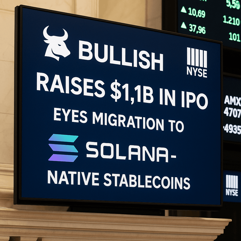 Bullish Raises $1.1B in IPO on NYSE, Eyes Migration to Solana-Native Stablecoins