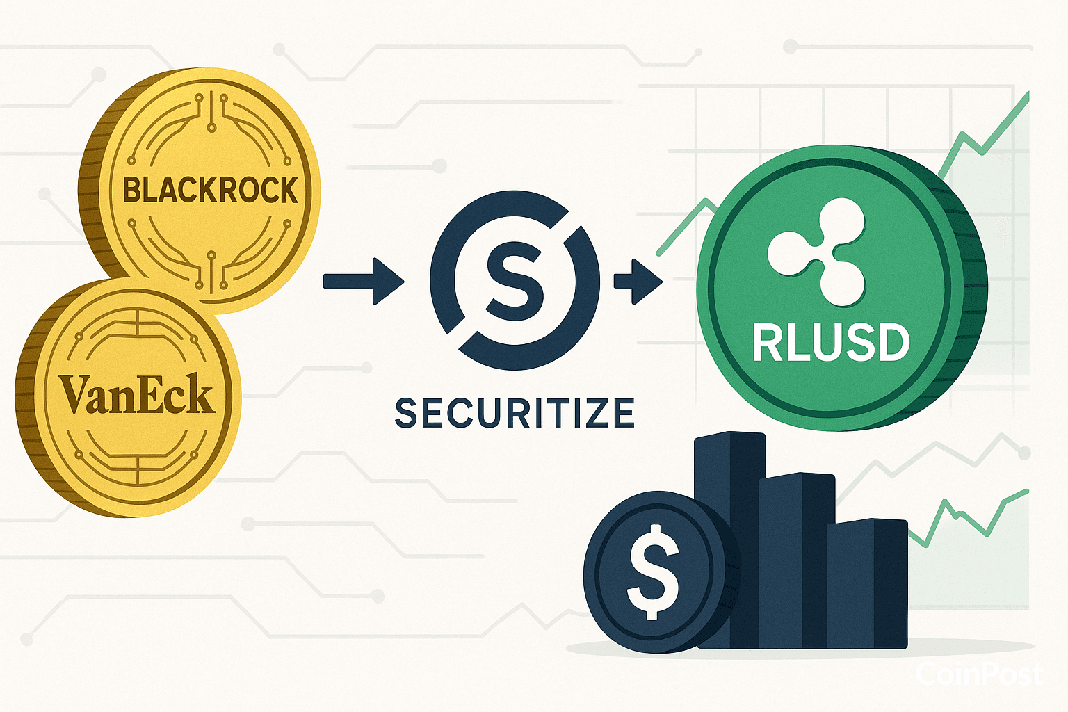 BlackRock and VanEck Tokenized Fund Holders Gain $RLUSD Redemption Option via Securitize