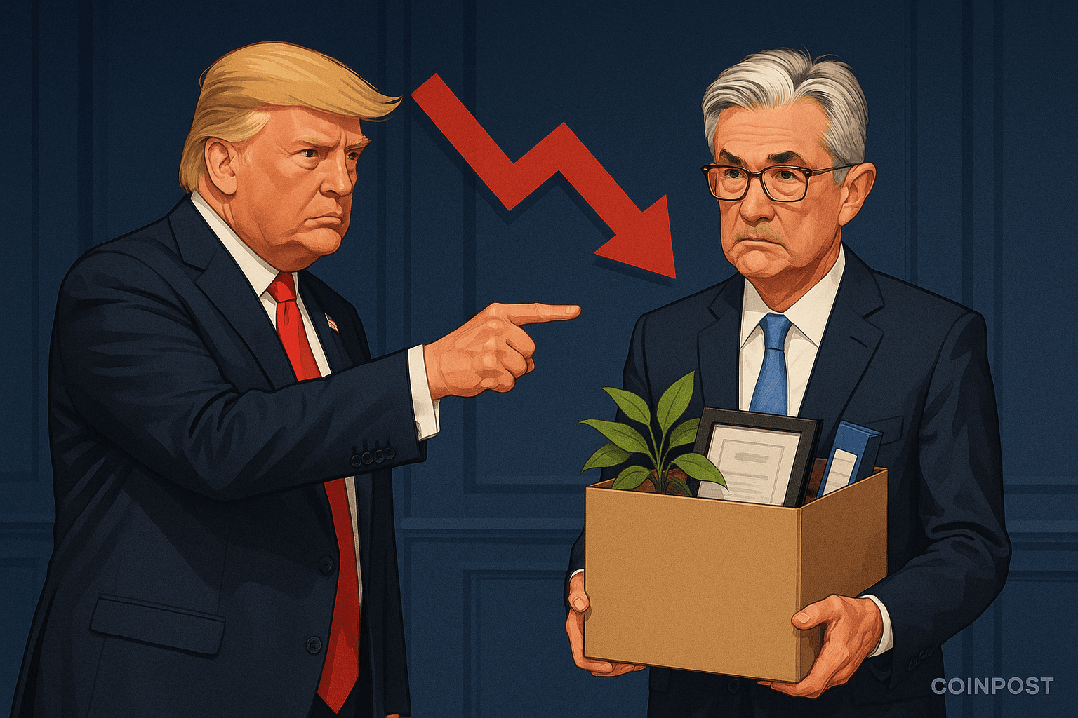 President Trump Shares Image Depicting Firing of Fed Chair Powell