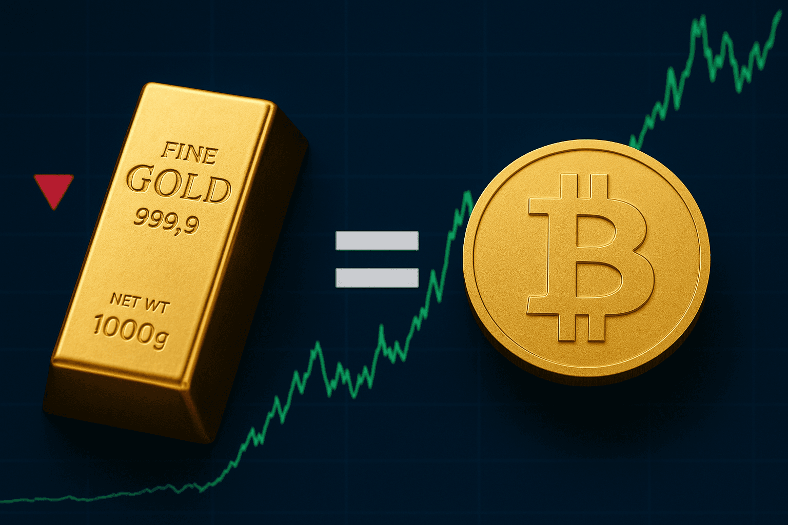 Gold and Bitcoin Reach Equal Value at $123,000 Each