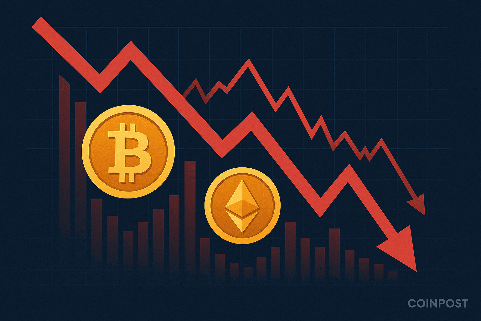 Bitcoin and Ethereum Drop Amid Major Crypto Market Liquidation