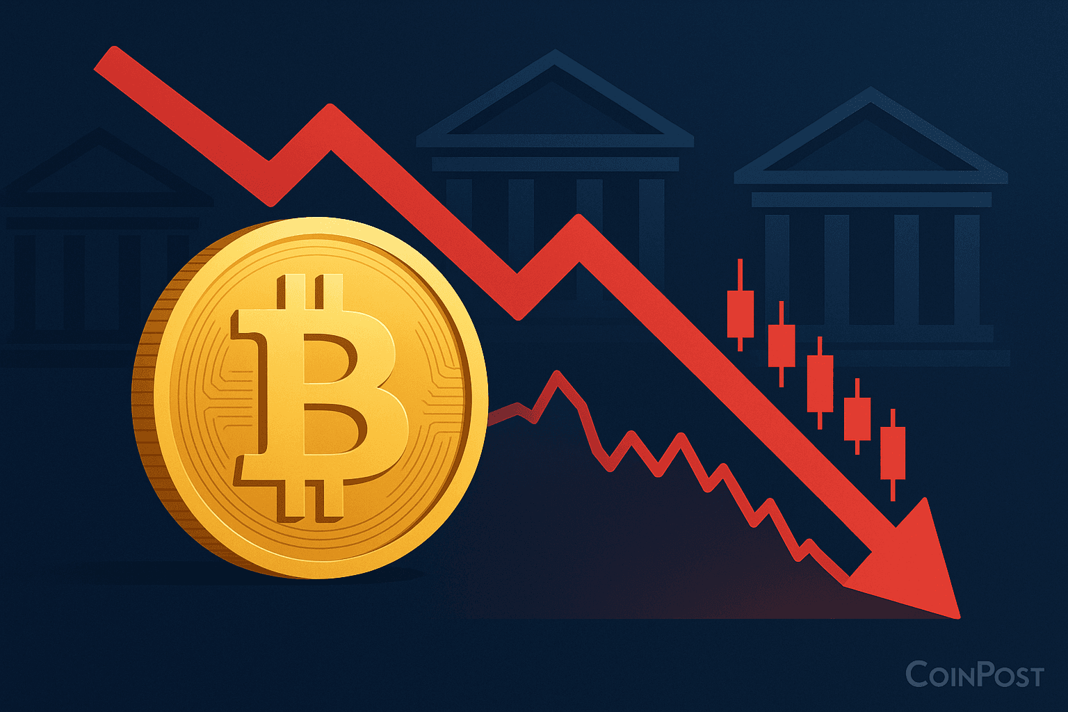 米地方銀行不安再燃、ビットコイン下落