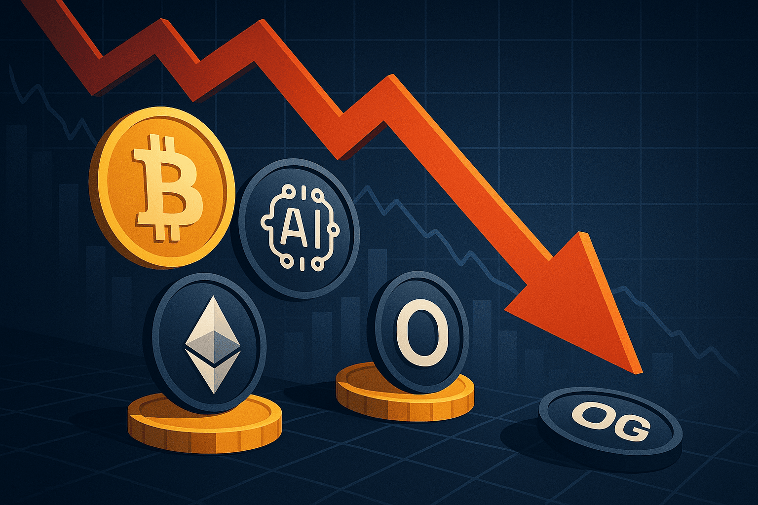 Crypto Market Sees Broad Declines as AI Tokens Lead Losses