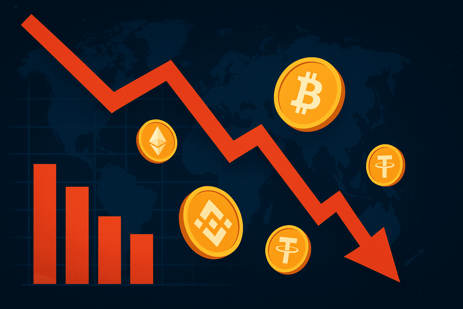 Global Crypto Market Cap Falls $130 Billion in 24 Hours