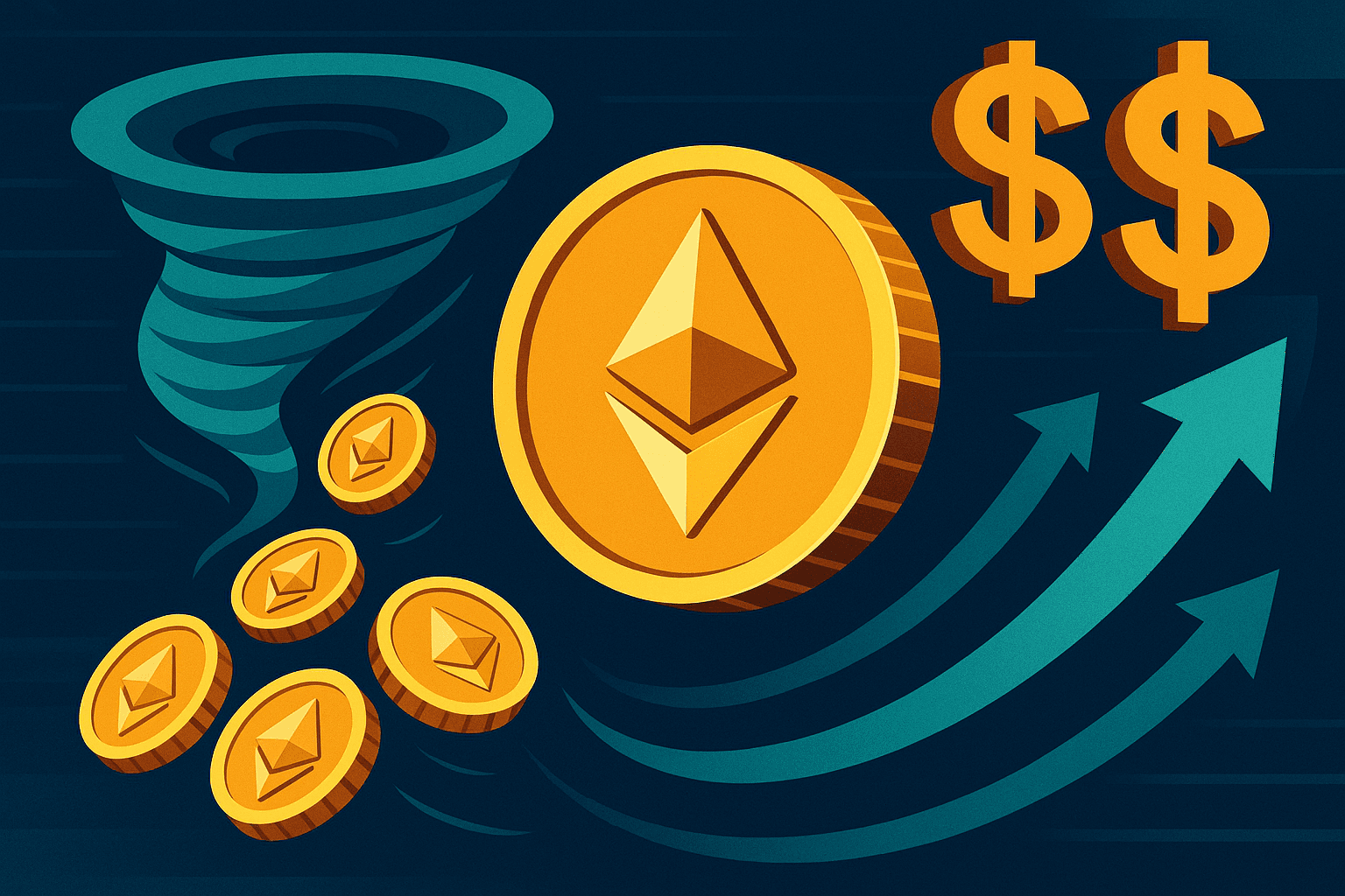 大規模なイーサリアムのクジラの動き、Tornado Cash経由で27,449 ETHの送金を含む