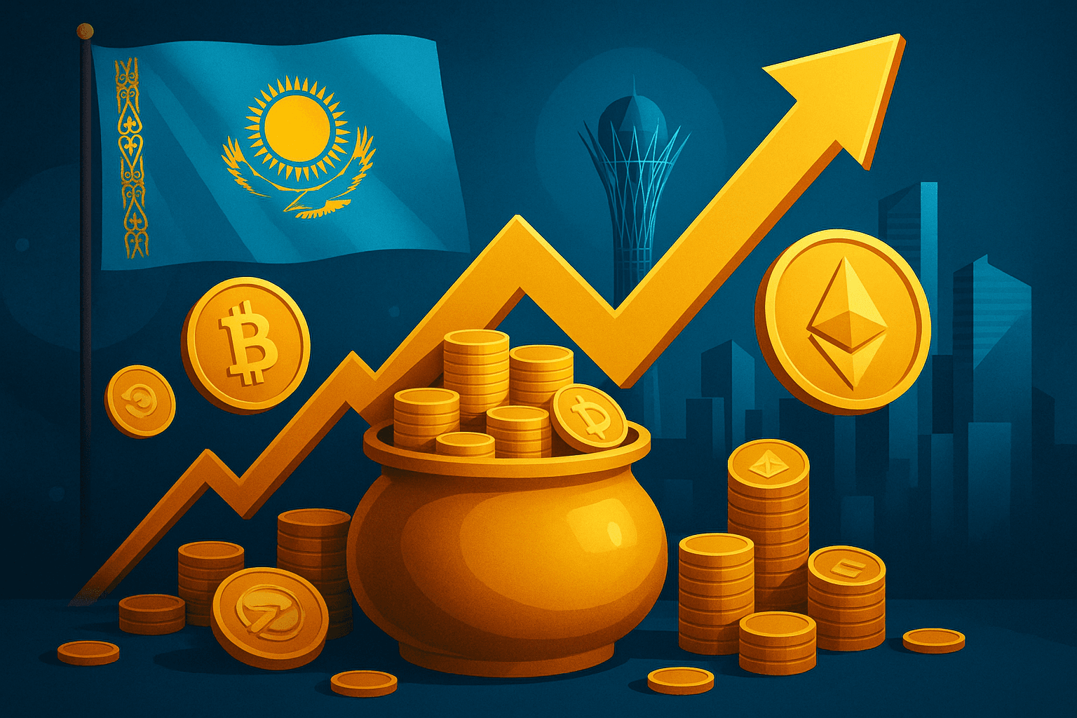 カザフスタンが回収資産を活用し、5億ドルから10億ドル規模の国家仮想通貨準備基金を立ち上げへ