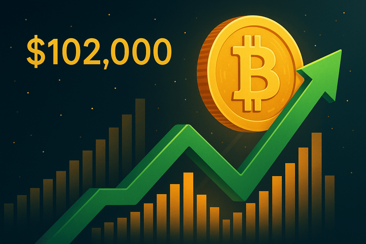 ビットコインが10万2000ドルを突破、緩やかな日次上昇の中で