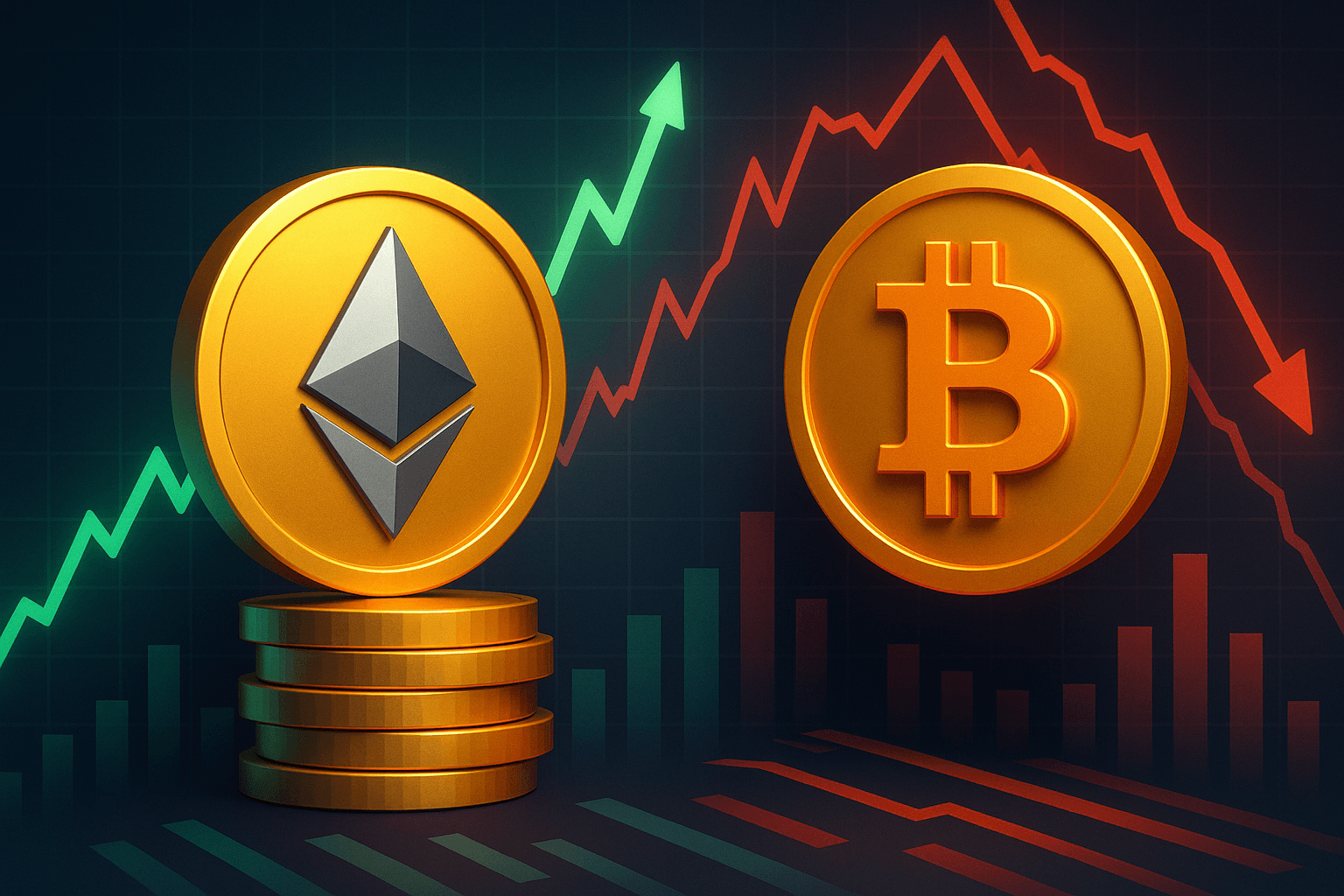 主要な清算がBTC市場を襲う中、仮想通貨クジラがETH保有を増強