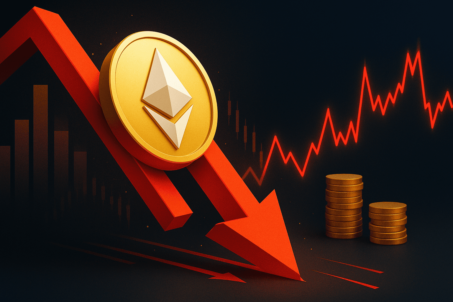 Ether Drops 6% Amid Market Leverage Surge