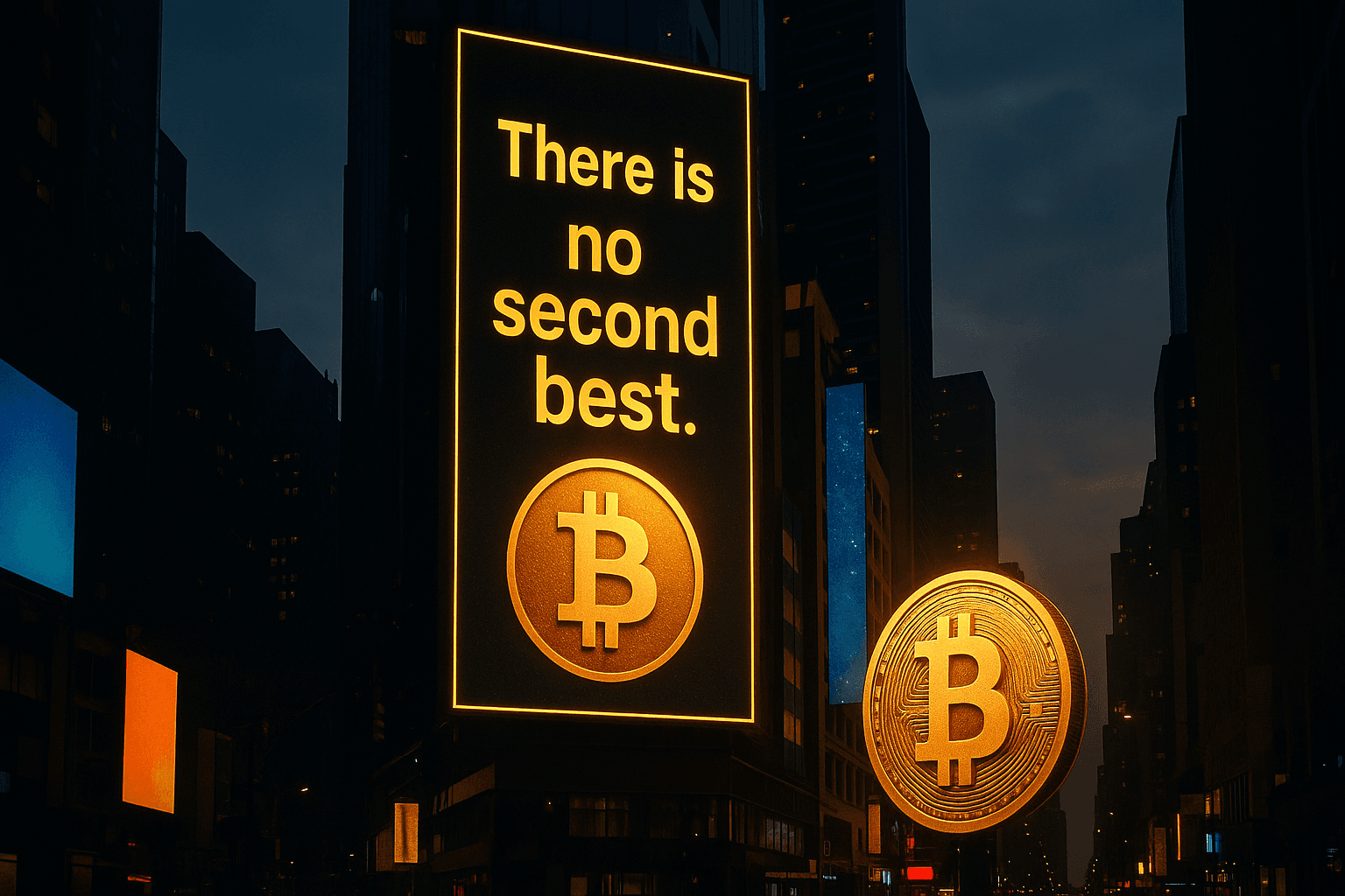 Michael Saylor’s ‘No Second Best’ Bitcoin Quote Displayed in Times Square