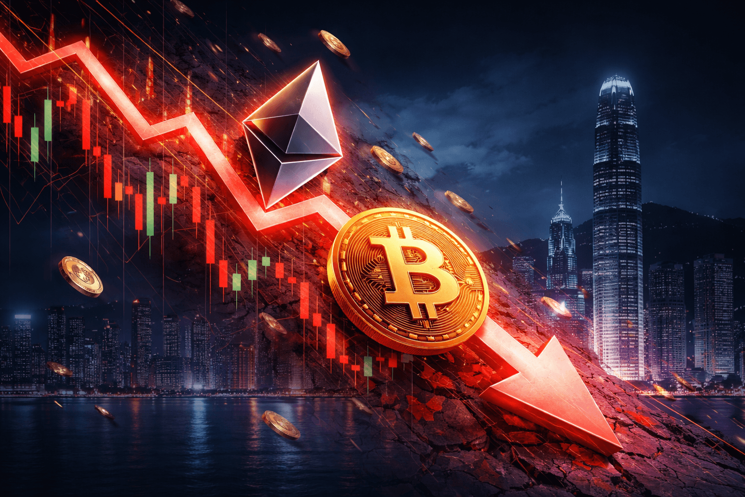 Bitcoin and Ethereum Fall as HashKey Raises $206M in Hong Kong IPO