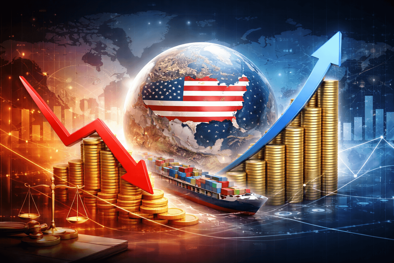 President Trump Claims Tariffs Cut US Trade Deficit by Over Half