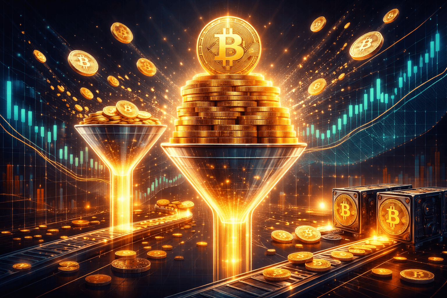 Bitcoin ETFs Acquire 710,000 BTC, Outpacing Mining Supply Two-to-One