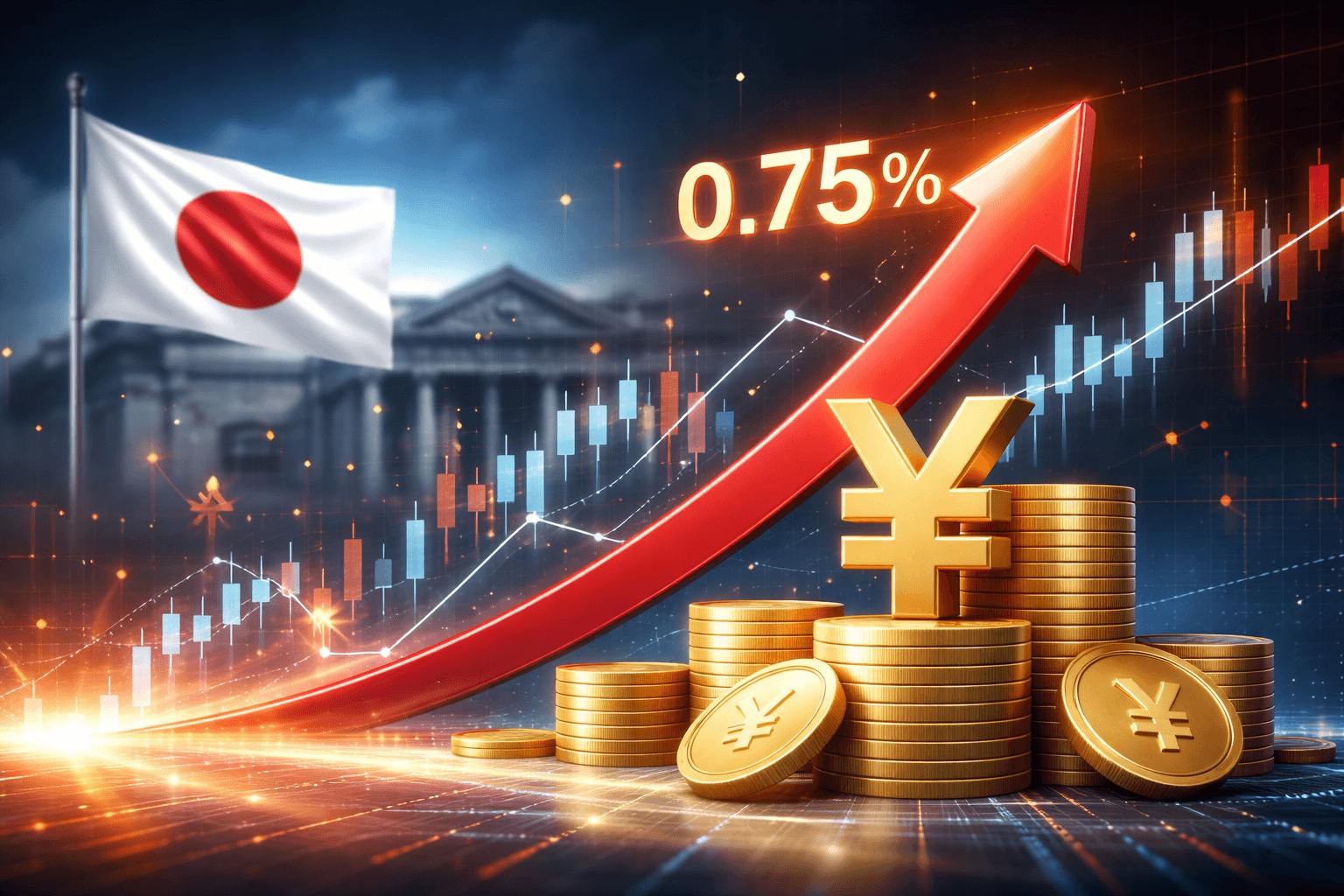 Bank of Japan Raises Interest Rate to 0.75%, Highest Since 1995