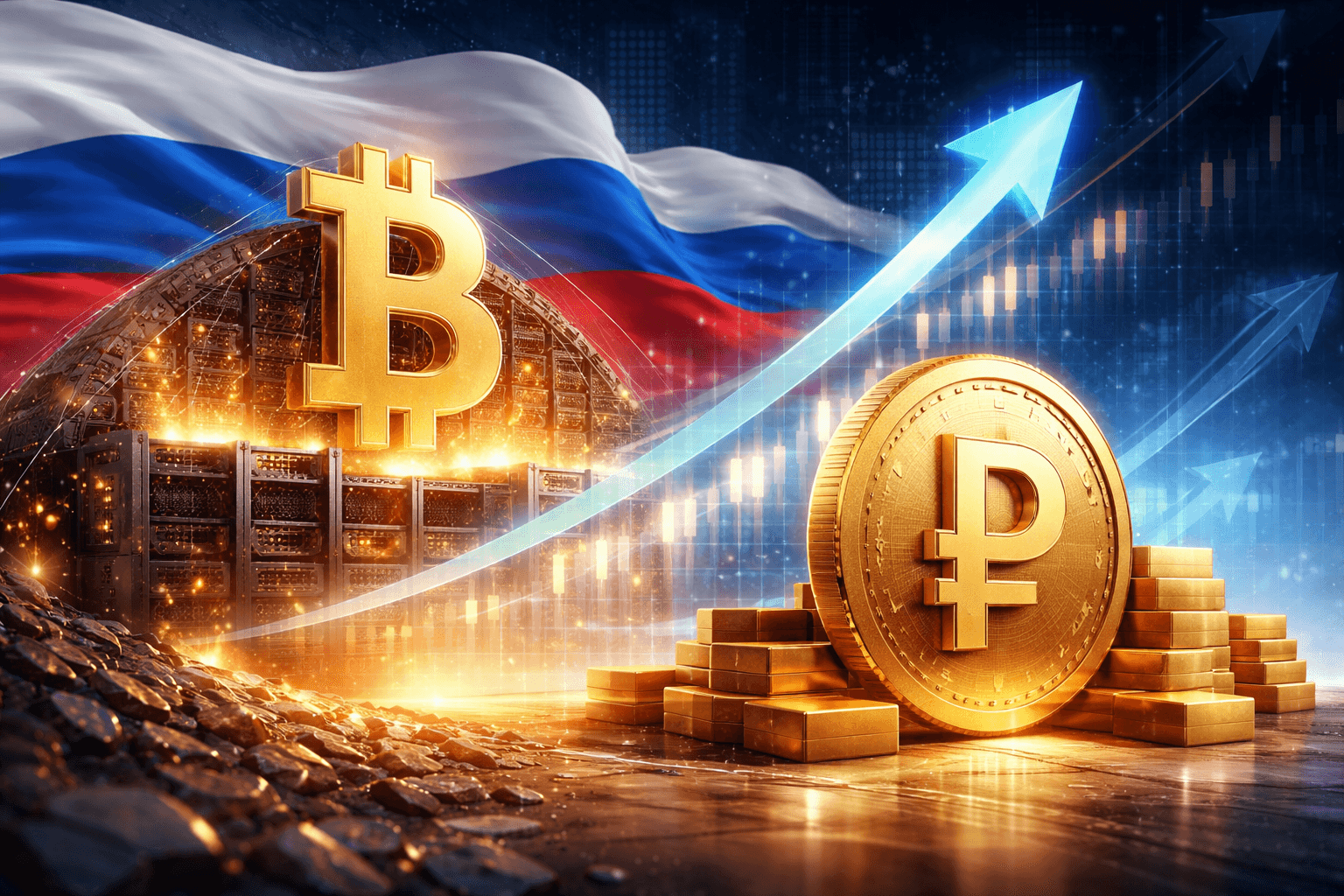 Russia’s Central Bank Says Crypto Mining Aids Ruble, Officials Seek Export Status