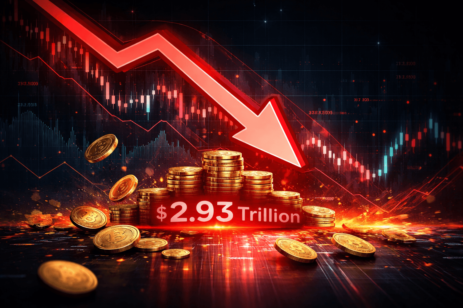 Crypto Market Cap Falls to $2.93 Trillion After $100 Billion Drop