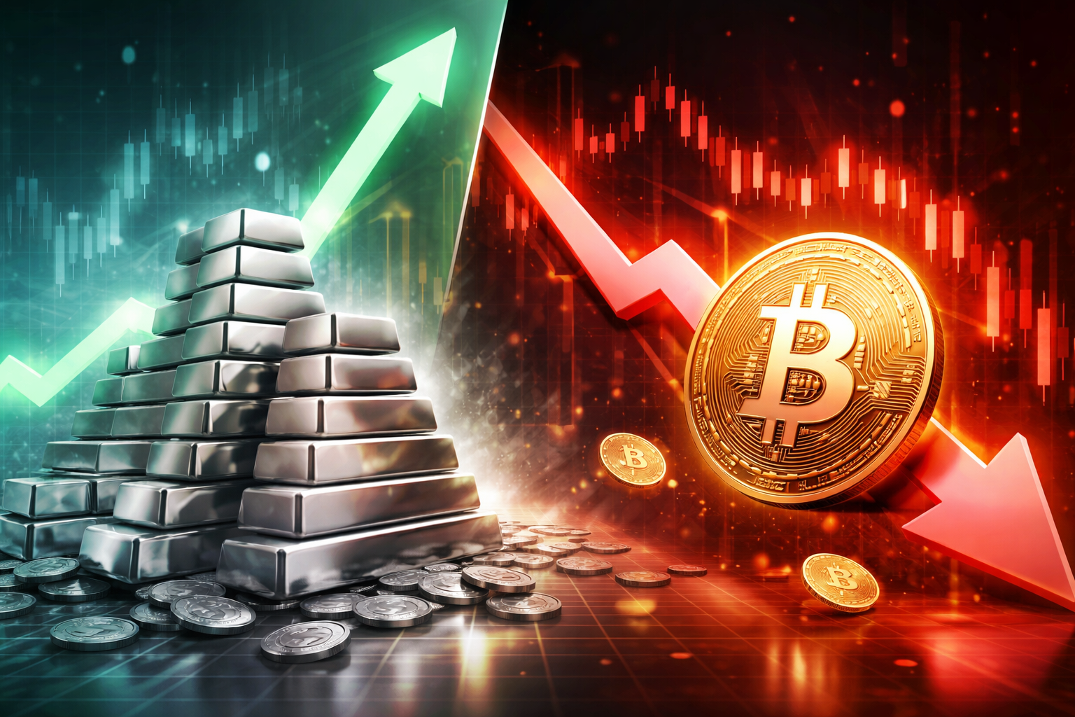 Silver Surges 162% in 2024 as Bitcoin Falls 7.62%