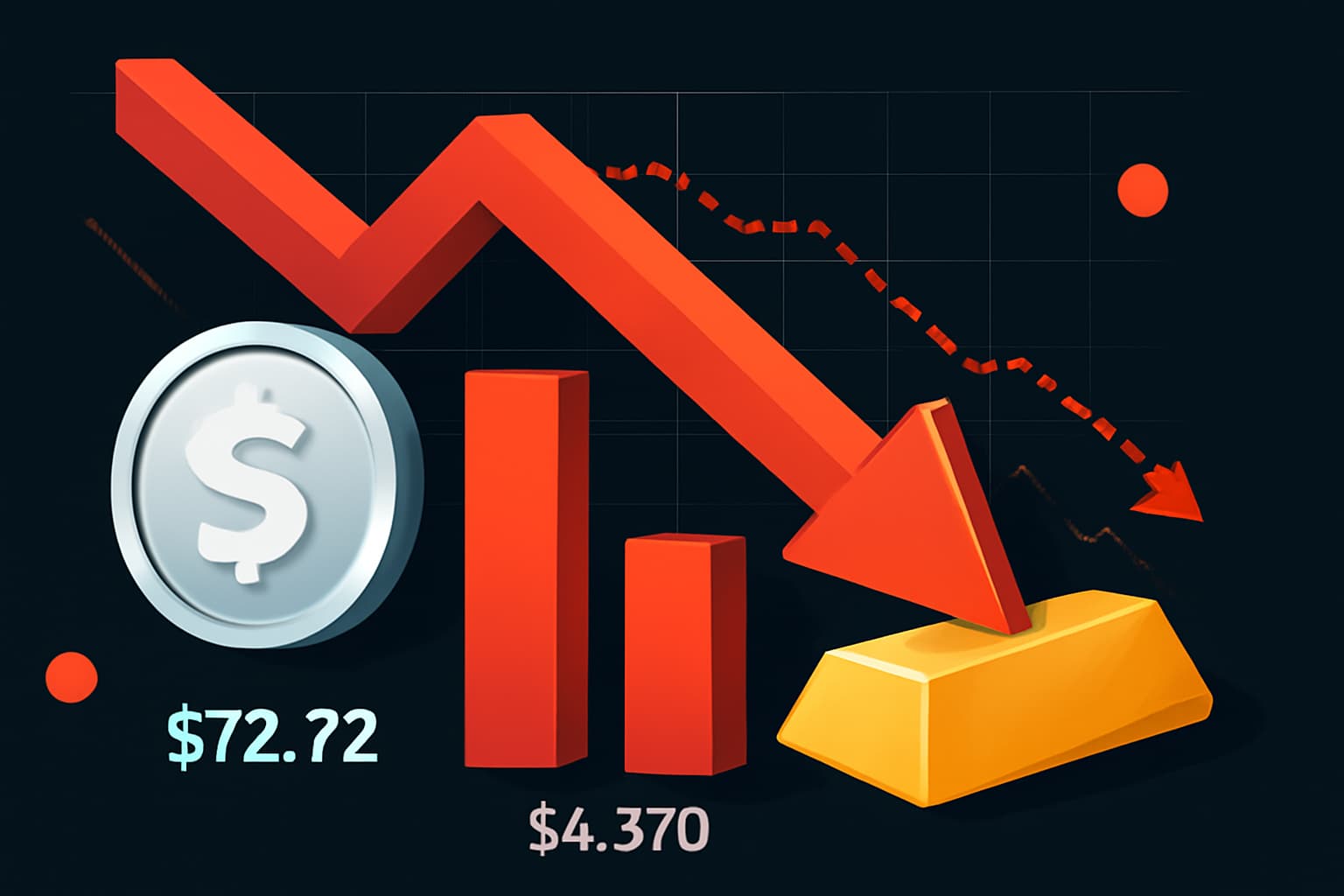 Spot Silver Drops Over 3% Intraday, Continuing Downward Trend
