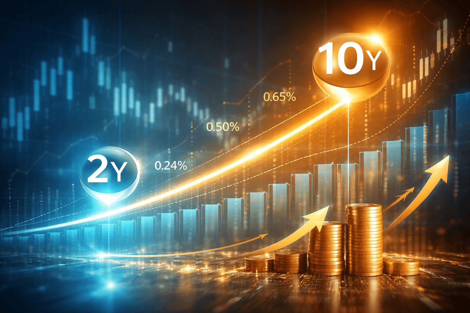 U.S. Treasury Yield Curve Widens to +65 Basis Points, Near 2022 Peak