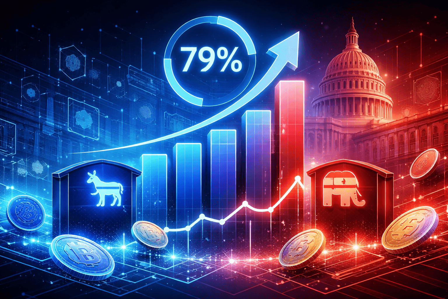 Polymarket Shows Democrats’ Odds at 79% for 2026 US House Win