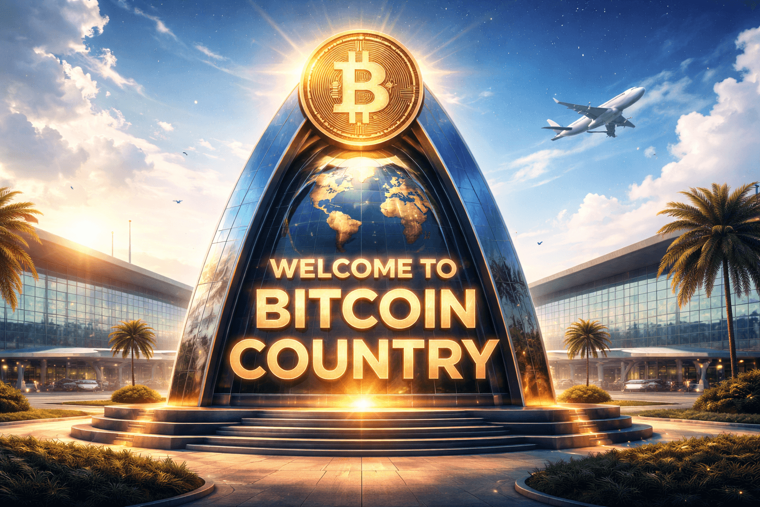 El Salvador Installs ‘Welcome to Bitcoin Country’ Monument at Main Airport