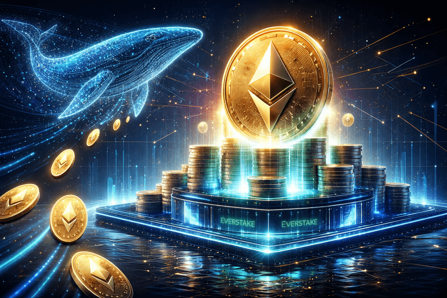 Whale Wallet Stakes 2,500 ETH via Everstake After Major Exchange Transfers