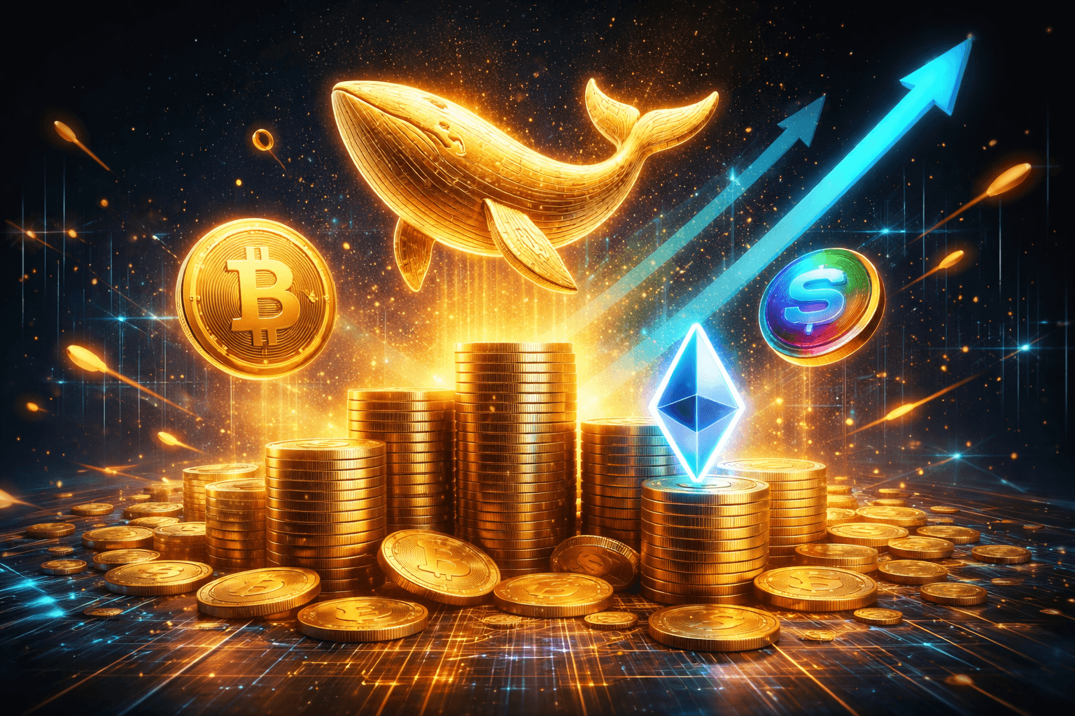 ラリーの中、クジラがBTC、ETH、SOLのポジションで6000万ドル超の含み益を記録