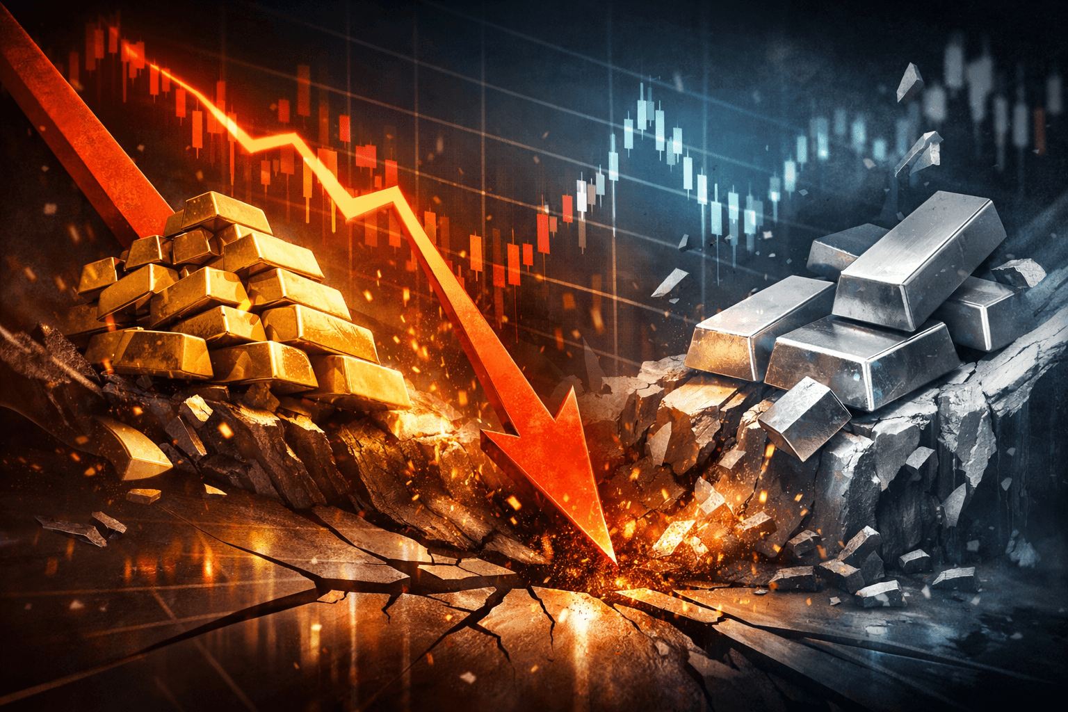 スポット銀が87ドルに急落、金は4,570ドルを下回る