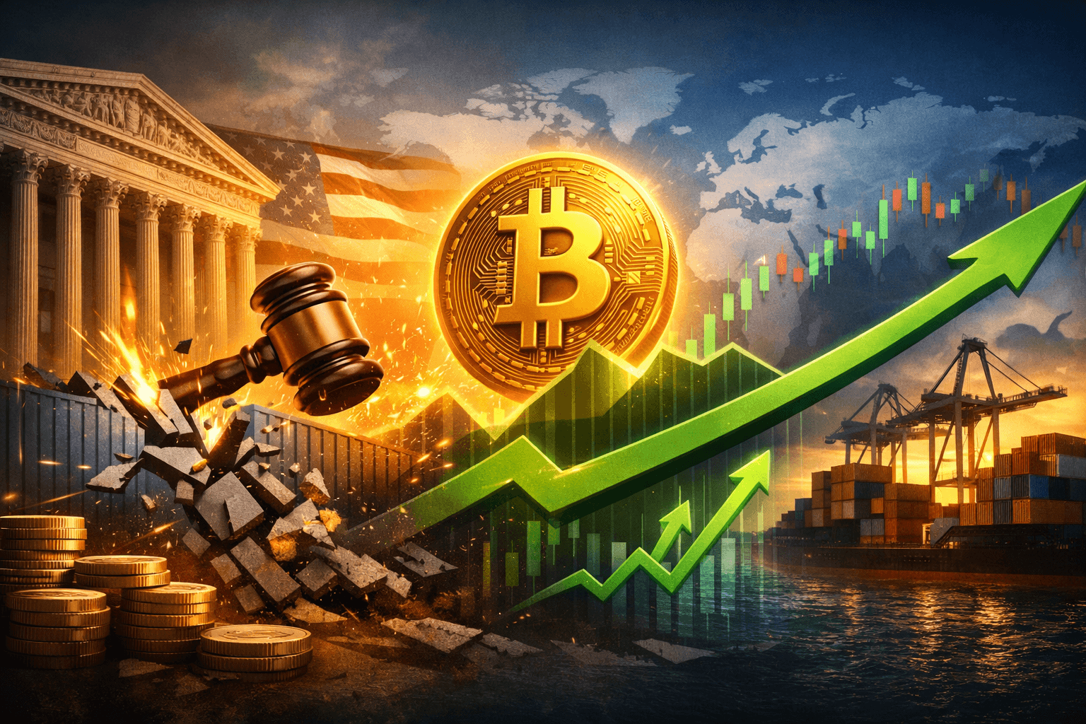 U.S. Supreme Court Strikes Down Trump’s Tariffs; Bitcoin Declines Amid New Global Tariff Hike