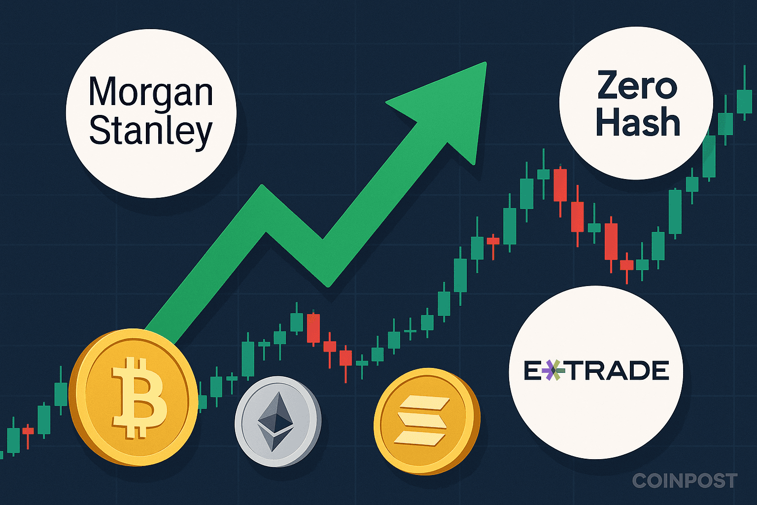 モルガン・スタンレー、ゼロハッシュと提携しE*Tradeで仮想通貨取引を提供へ