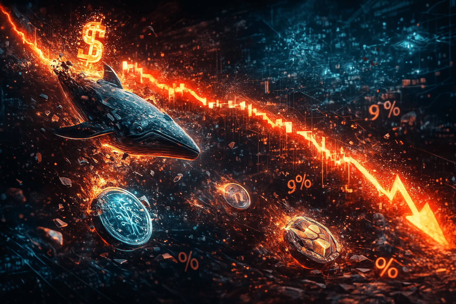 大口クジラがAIエージェントトークンを最大99%の損失で売却