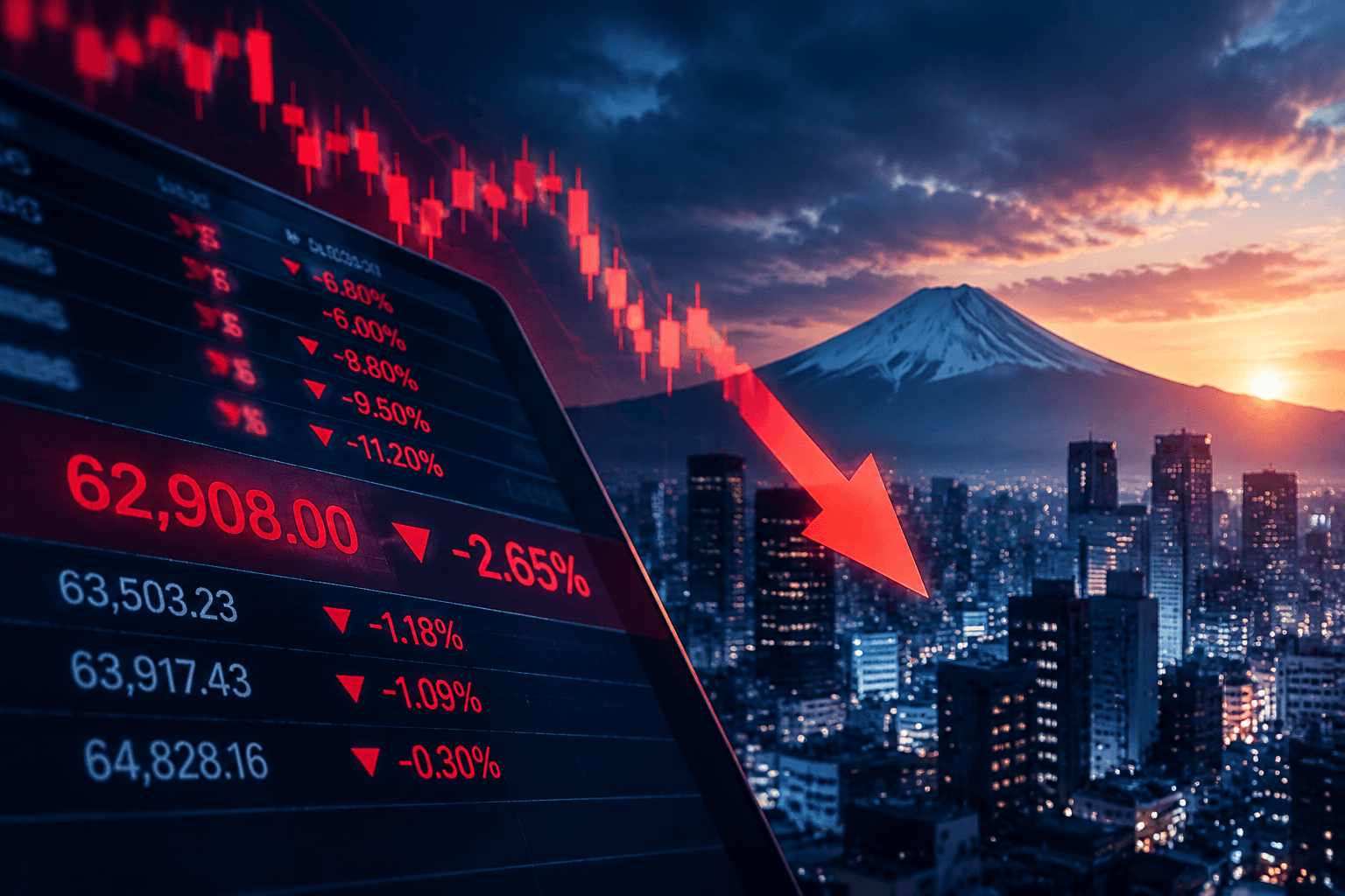 Nikkei falls 2.65% to lowest close since July 30
